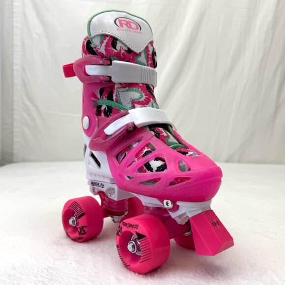 Roller Derby Adjustable Roller Skate Model 1972M Youth Girl Size 12-2 White Pink - Picture 3 of 12